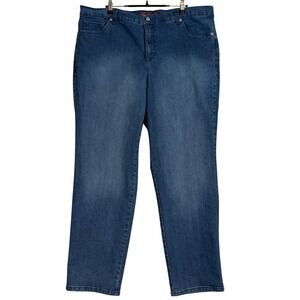 Gloria Vanderbilt Amanda High Rise Tapered Jeans Womens 18W Medium Wash Blue